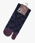 Wa Modern, Tabi Socks, Crew, Black with Purple Hyotan (M/L)