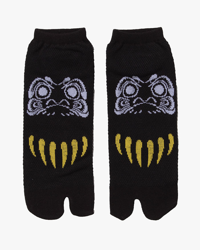 Wa Modern, Tabi Socks, Crew, Black with Silver Daruma