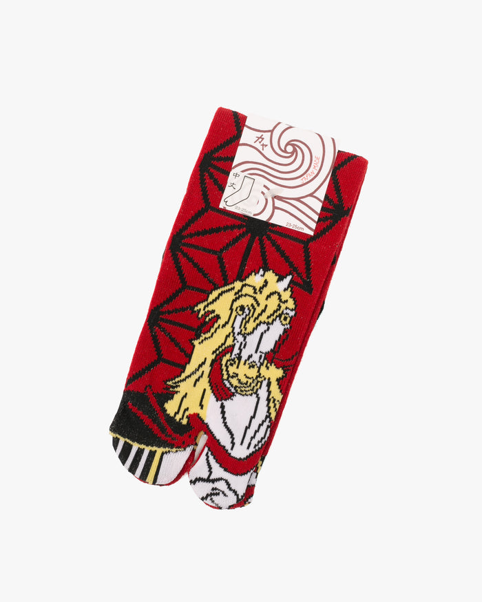 Wa Modern, Tabi Socks, Crew, Red and White Horse S/M