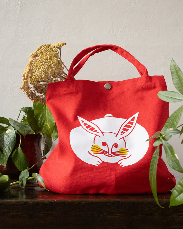 Wa Modern Tote, Red Usagi