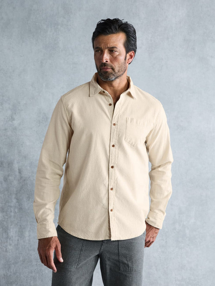 Walker Shirt - Ivory Ticking