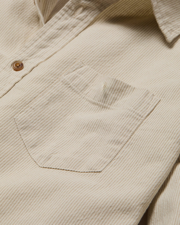 Walker Shirt - Ivory Ticking