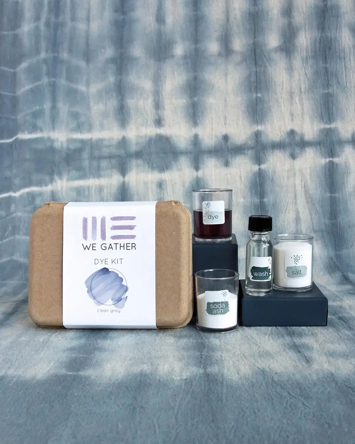 We Gather, Shibori Dyeing Kit, Clean Grey