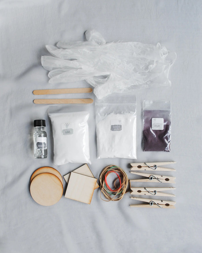 We Gather, Shibori Dyeing Kit, Clean Grey