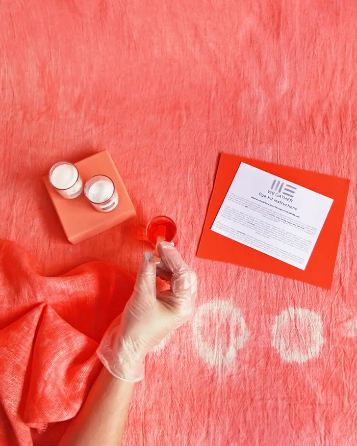 We Gather, Shibori Dyeing Kit, Zinnia Orange
