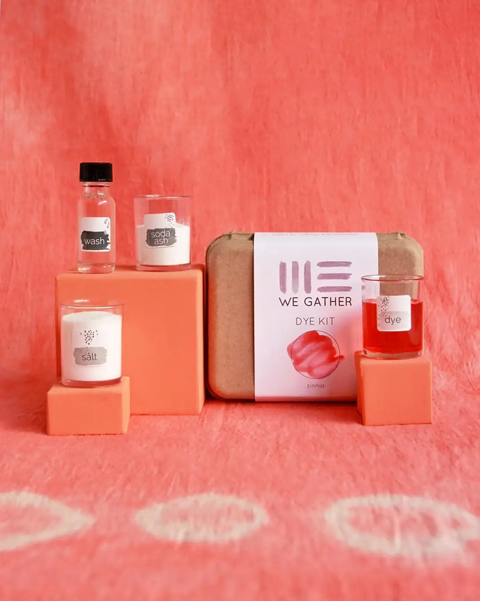 We Gather, Shibori Dyeing Kit, Zinnia Orange