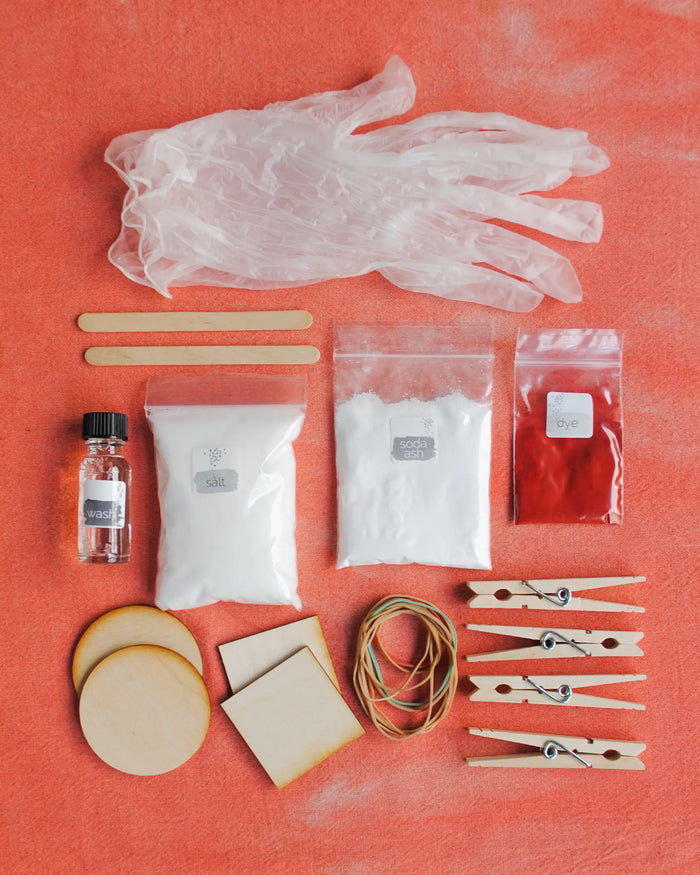 We Gather, Shibori Dyeing Kit, Zinnia Orange
