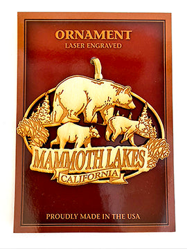 Wood Bears Ornament with Regional Name Drop