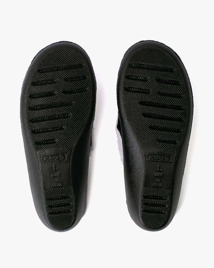 Yamato Kobo, Setta Sandals, Indigo with Black and White Thin Shima