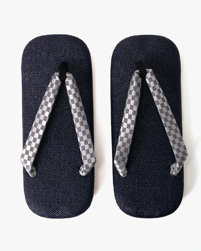 Yamato Kobo, Setta Sandals, Indigo with Grey Ichimatsu