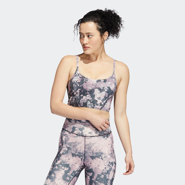 adidas YOGA LIGHT-SUPPORT Graphic Sports Bra - Mauve