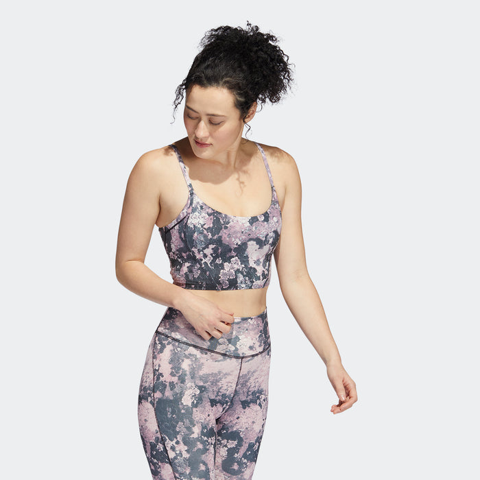 adidas YOGA LIGHT-SUPPORT Graphic Sports Bra - Mauve