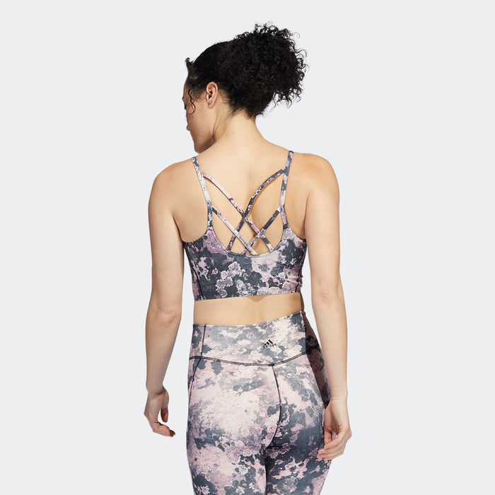 adidas YOGA LIGHT-SUPPORT Graphic Sports Bra - Mauve