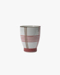 Yunomi Cup, Bisque, Plaid Red